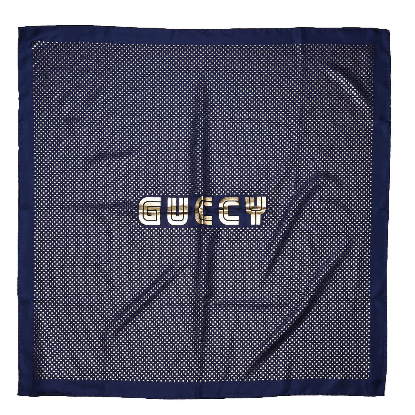 X SEGA Silk Twill GUCCY Stars Square Scarf Sapphire