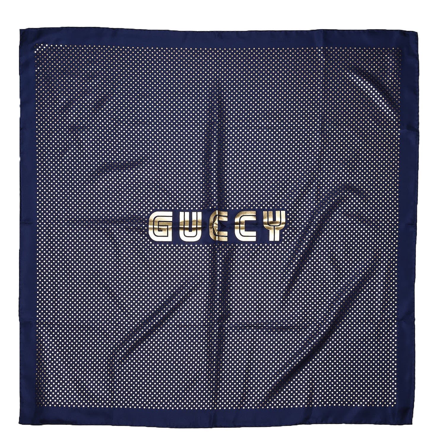 Gucci X SEGA Silk Twill GUCCY Stars Square Scarf Sapphire 1 of 5