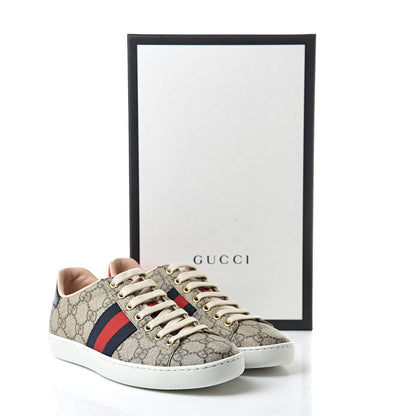 Gucci GG Supreme Monogram Ayers Web Womens Ace Sneakers 34.5 Beige 10 of 10
