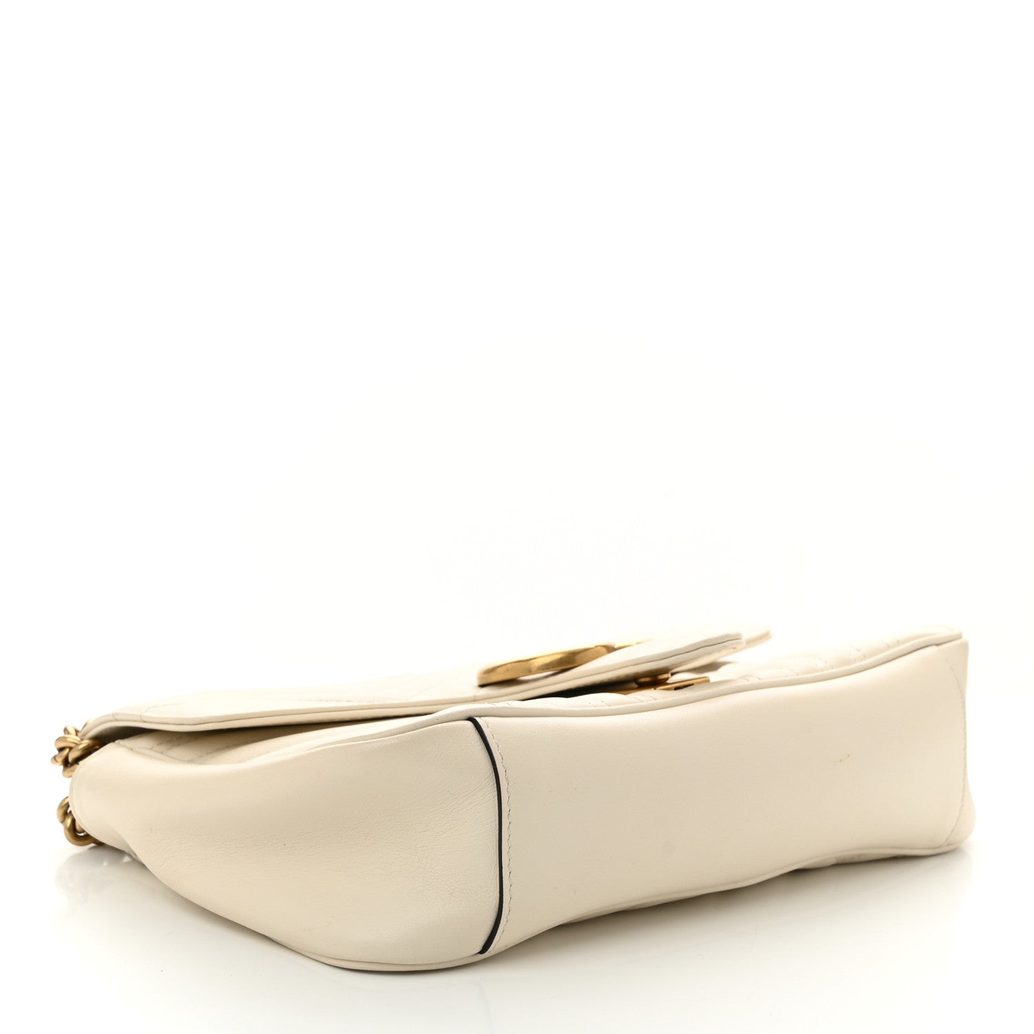 Gucci Calfskin Matelasse Small GG Marmont Shoulder Bag White 4 of 11