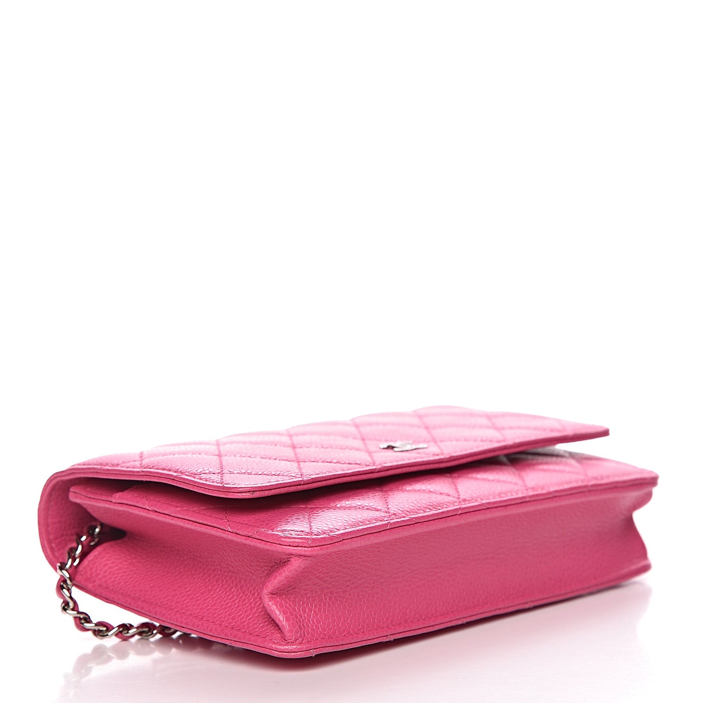 Caviar Quilted Wallet on Chain WOC Pink