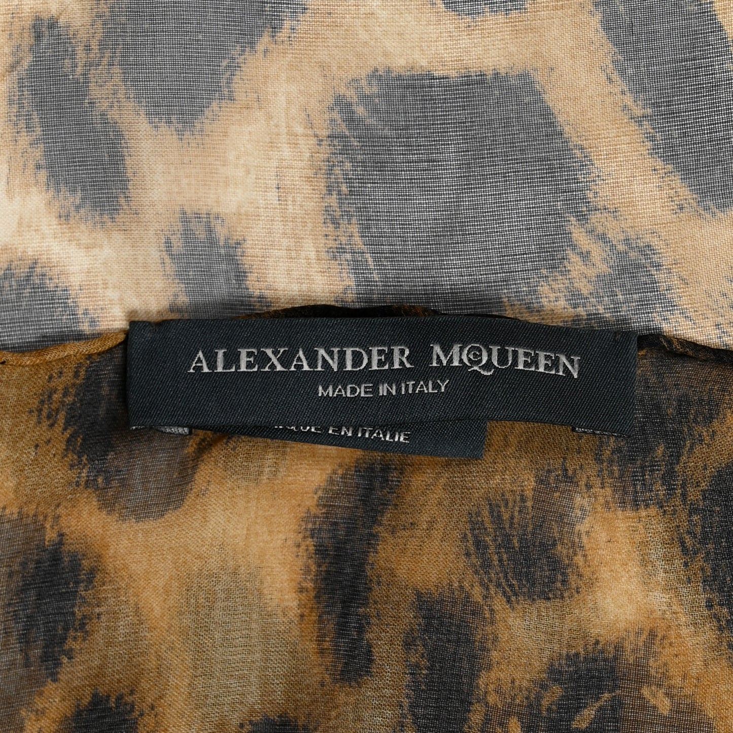 Silk Chiffon Leopard Skull Scarf Brown