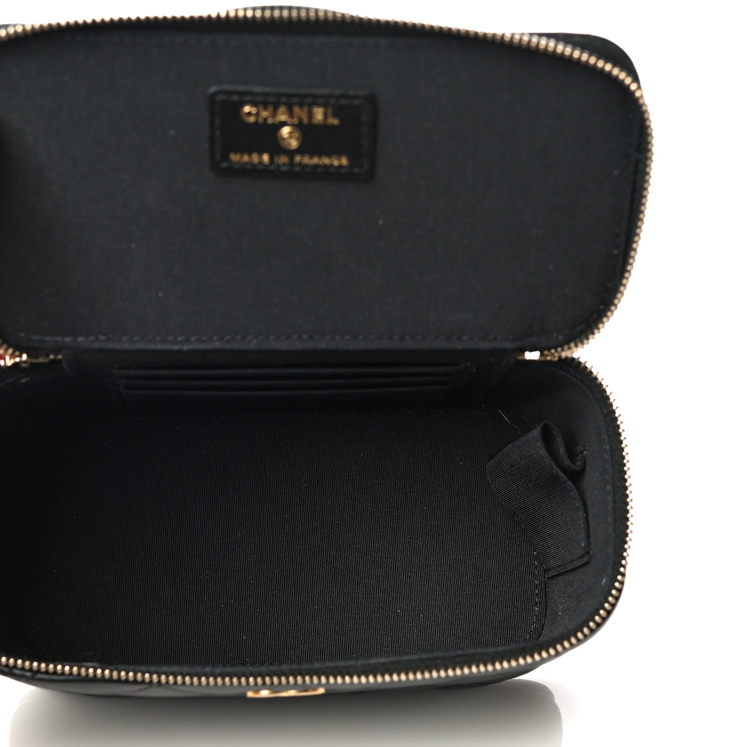 Chanel Lambskin Quilted Small Top Handle Vanity Case With Chain Black 7 of 13