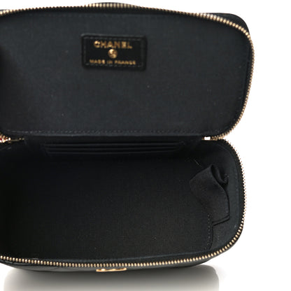 Chanel Lambskin Quilted Small Top Handle Vanity Case With Chain Black 7 of 13
