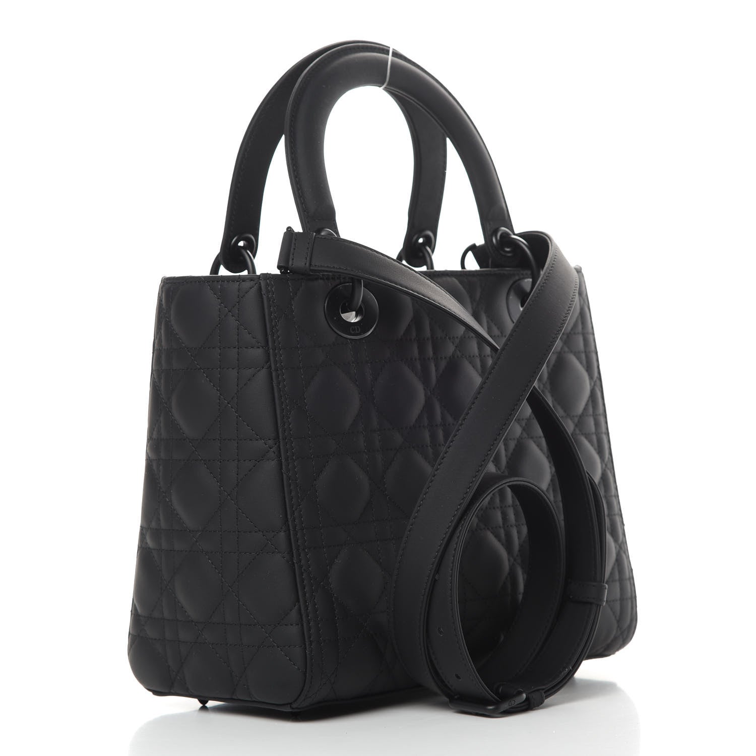 Christian Dior Ultra Matte Calfskin Cannage Medium Lady Dior Black 3 of 10