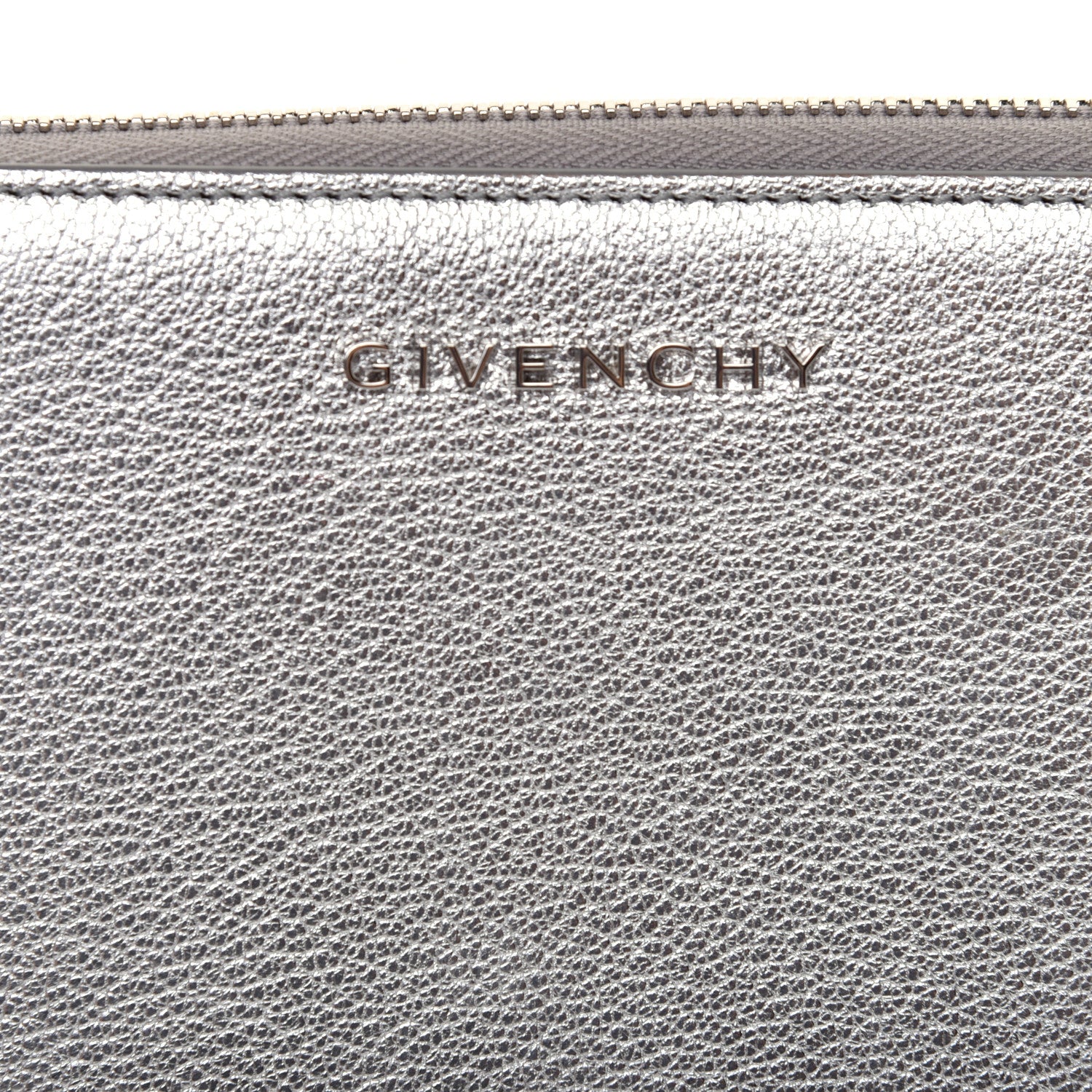 Givenchy Metallic Sugar Goatskin Pandora Zip Around Wallet Silver 7 of 10