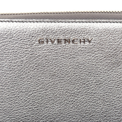 Givenchy Metallic Sugar Goatskin Pandora Zip Around Wallet Silver 7 of 10
