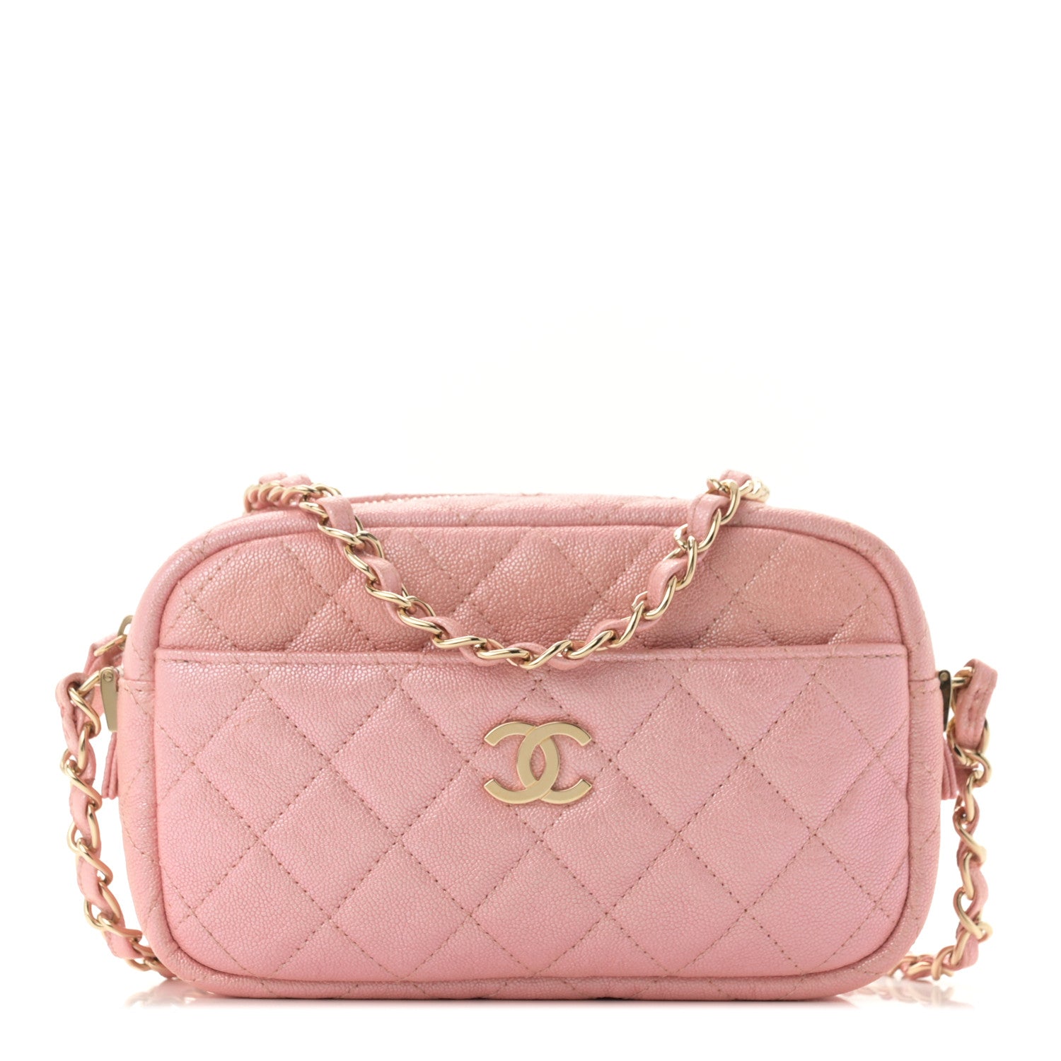 Chanel Iridescent Caviar Quilted Small Timeless Camera Case Pink 1 of 10
