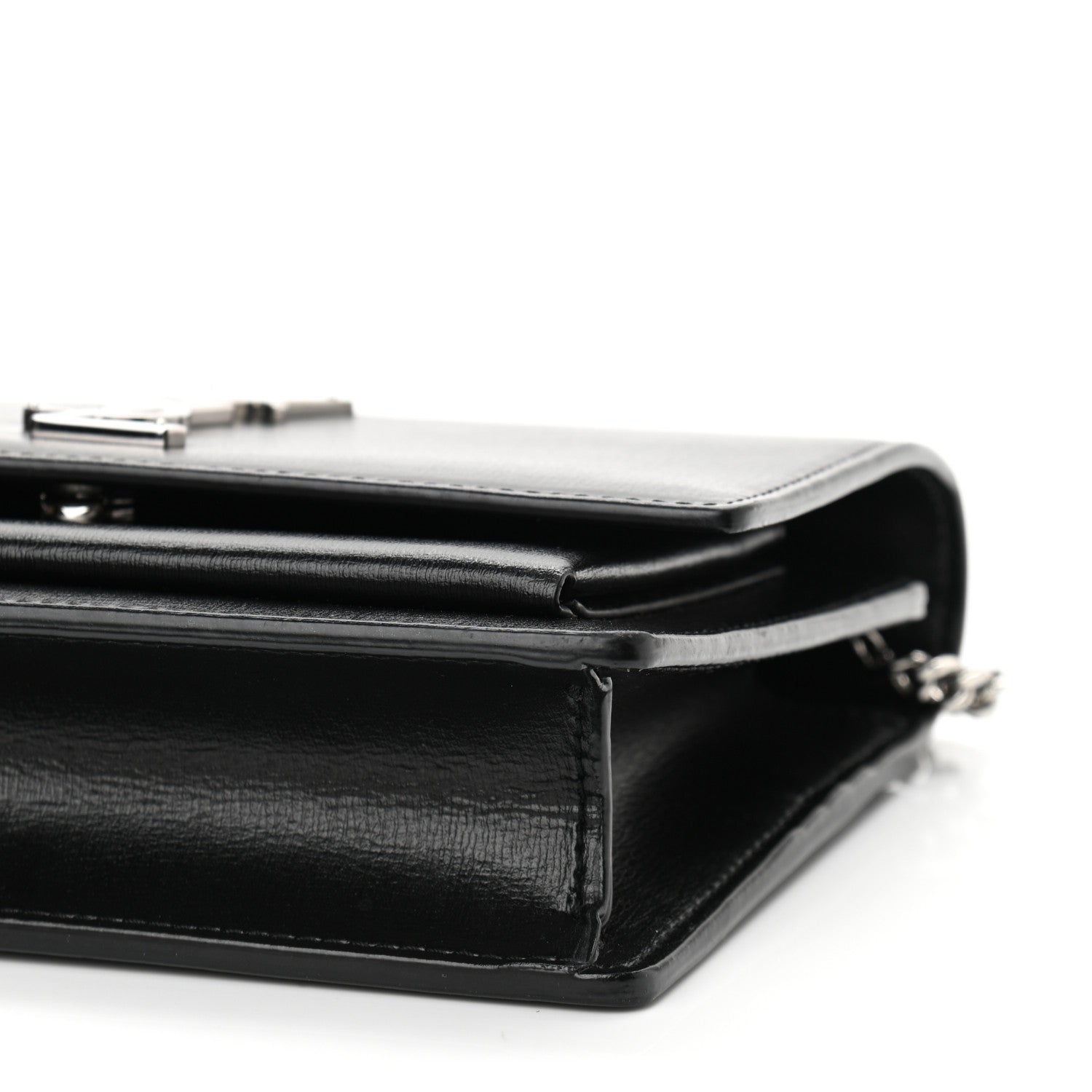 Saint Laurent Calfskin Monogram Sunset Chain Wallet Black 9 of 10