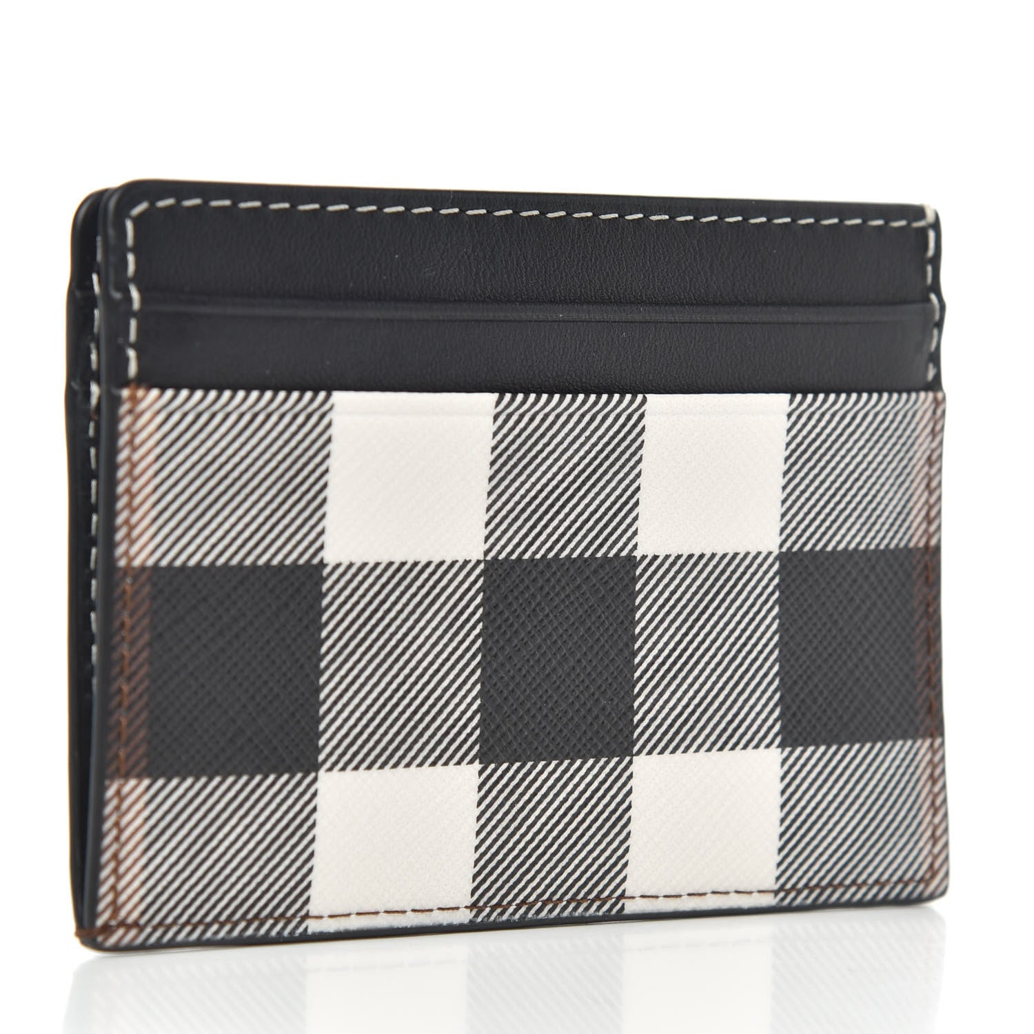 Burberry Calfskin E-canvas Check Card Case Dark Birch Brown 3 of 6