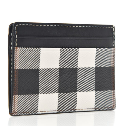 Burberry Calfskin E-canvas Check Card Case Dark Birch Brown 3 of 6