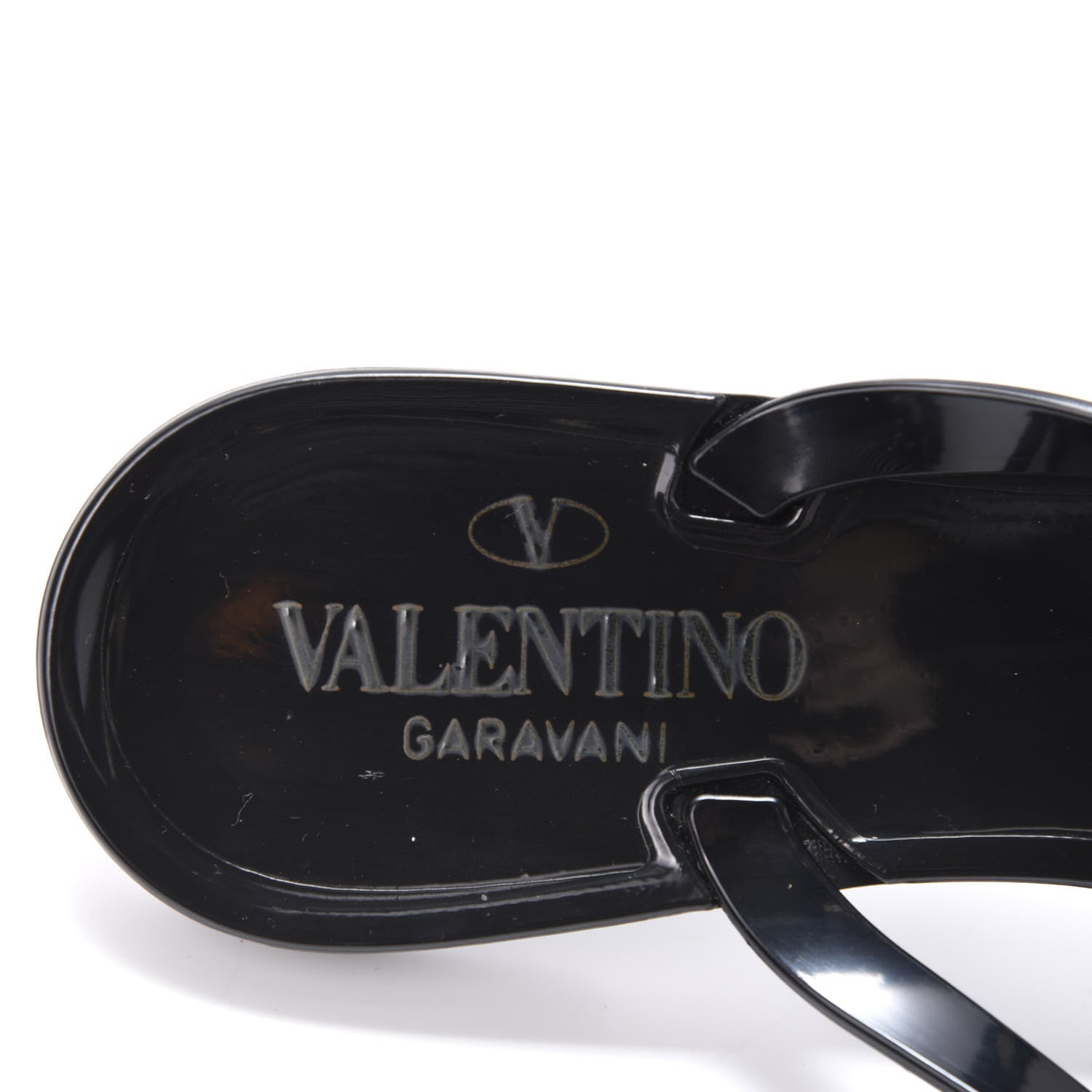 Valentino Garavani PVC Jelly Rockstud Bow Thong Sandals 36 Black 6 of 9