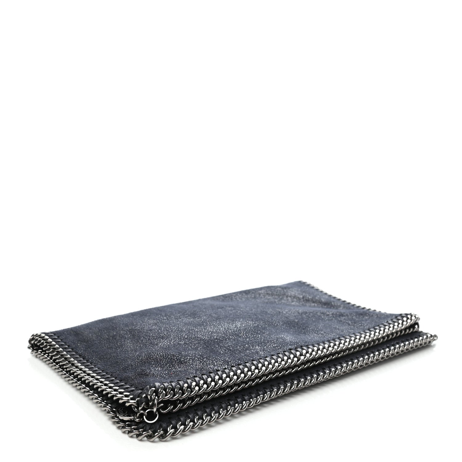 Stella McCartney Shaggy Deer Falabella Fold Over Clutch Navy Blue 4 of 8