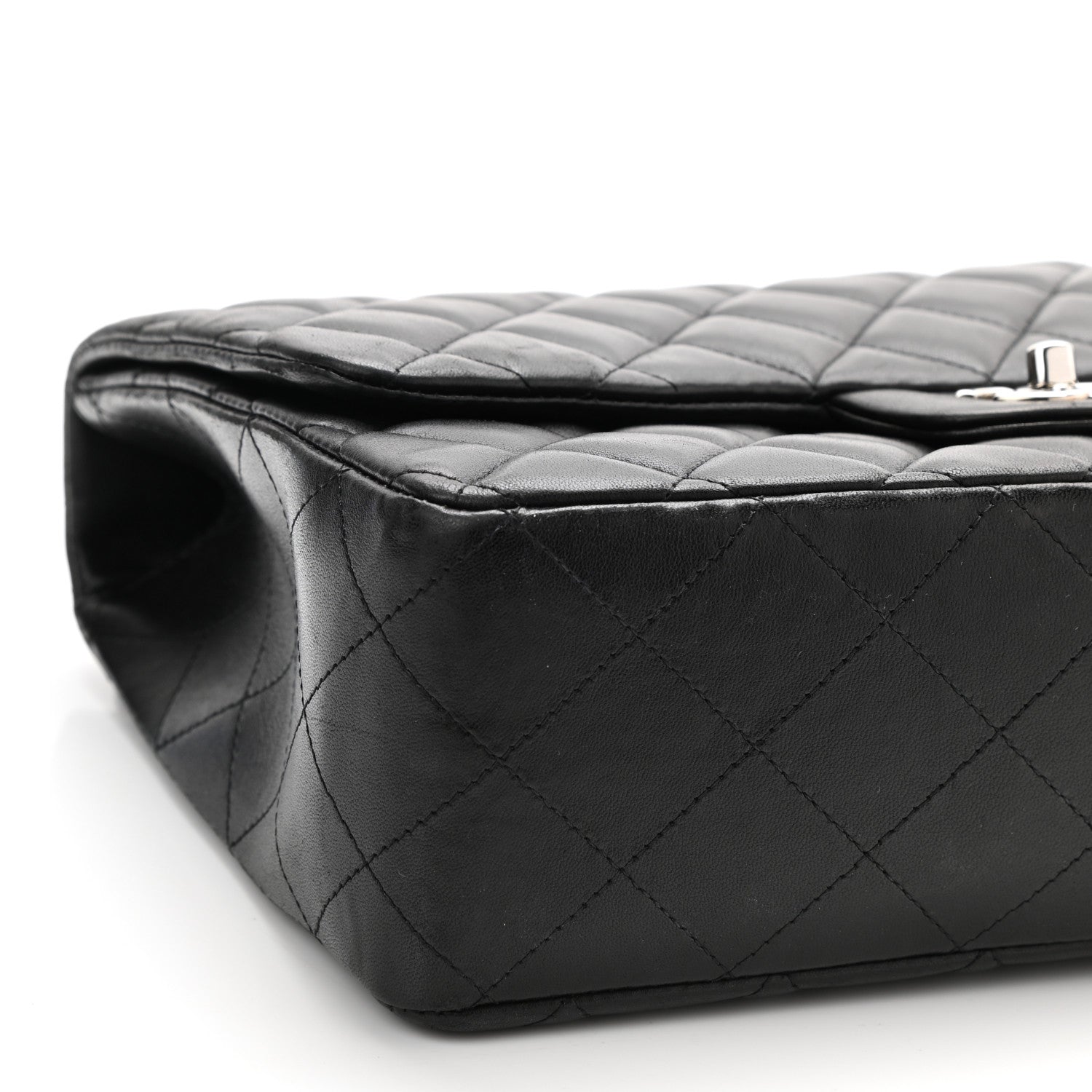 Chanel Lambskin Quilted Jumbo Single Flap Black 7 of 9