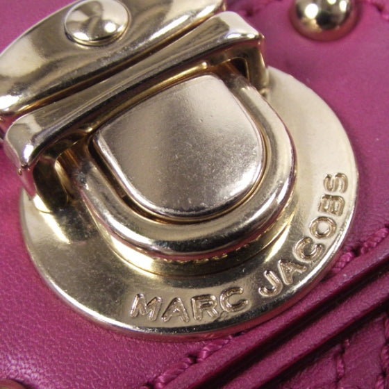 Leather Quilted Damen Bowler Fuchsia