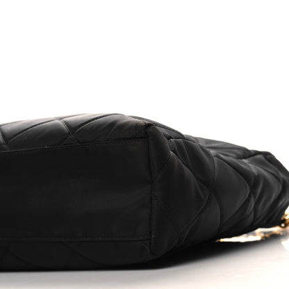 Prada Re-Nylon Impunturato Saffiano Triangle Stitched Re-Edition 1995 Chaine Large Shoulder Bag Black 9 of 9