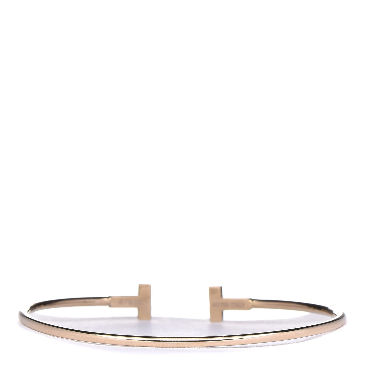 Tiffany 18K Yellow Gold Narrow T Wire Bracelet 3 of 6