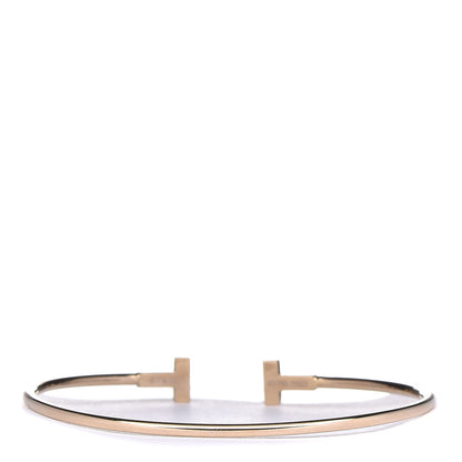 Tiffany 18K Yellow Gold Narrow T Wire Bracelet 3 of 6
