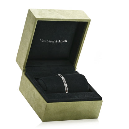 Van Cleef & Arpels 18K White Gold Diamond Perlee Sweet Clovers Bracelet S 4 of 4