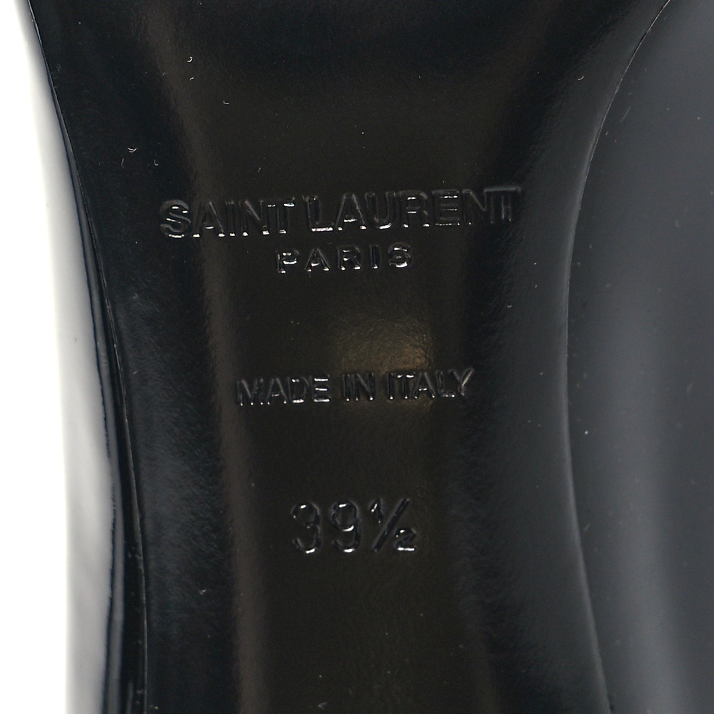 Patent Calfskin Opyum 85 Pumps 39.5 Black Gold