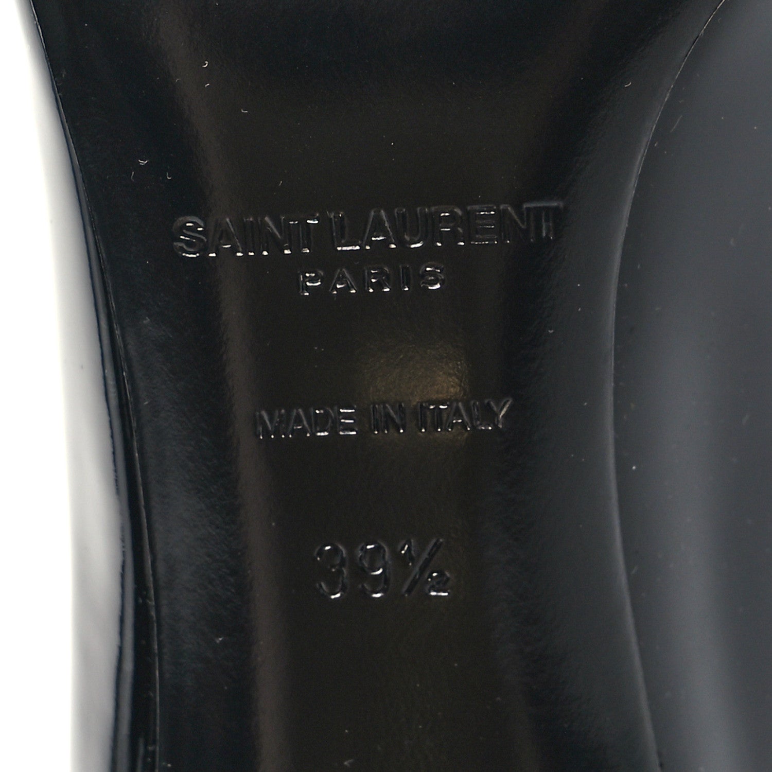 Saint Laurent Patent Calfskin Opyum 85 Pumps 39.5 Black Gold 7 of 8