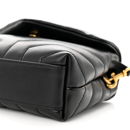 Saint Laurent Calfskin Y Quilted Monogram Toy Loulou Crossbody Bag Black 10 of 11
