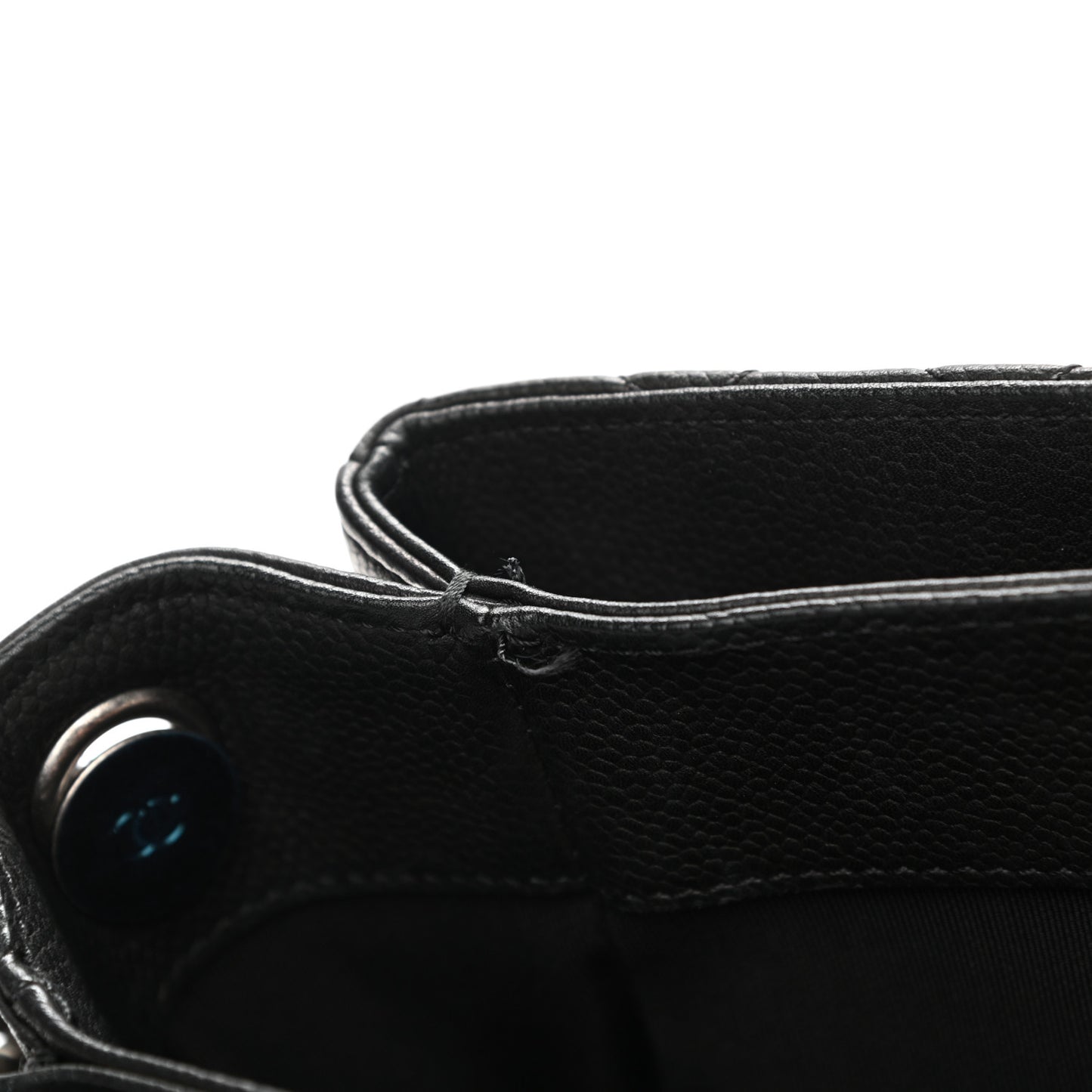 Caviar Quilted Medium Rock In Rome Single Flap Black