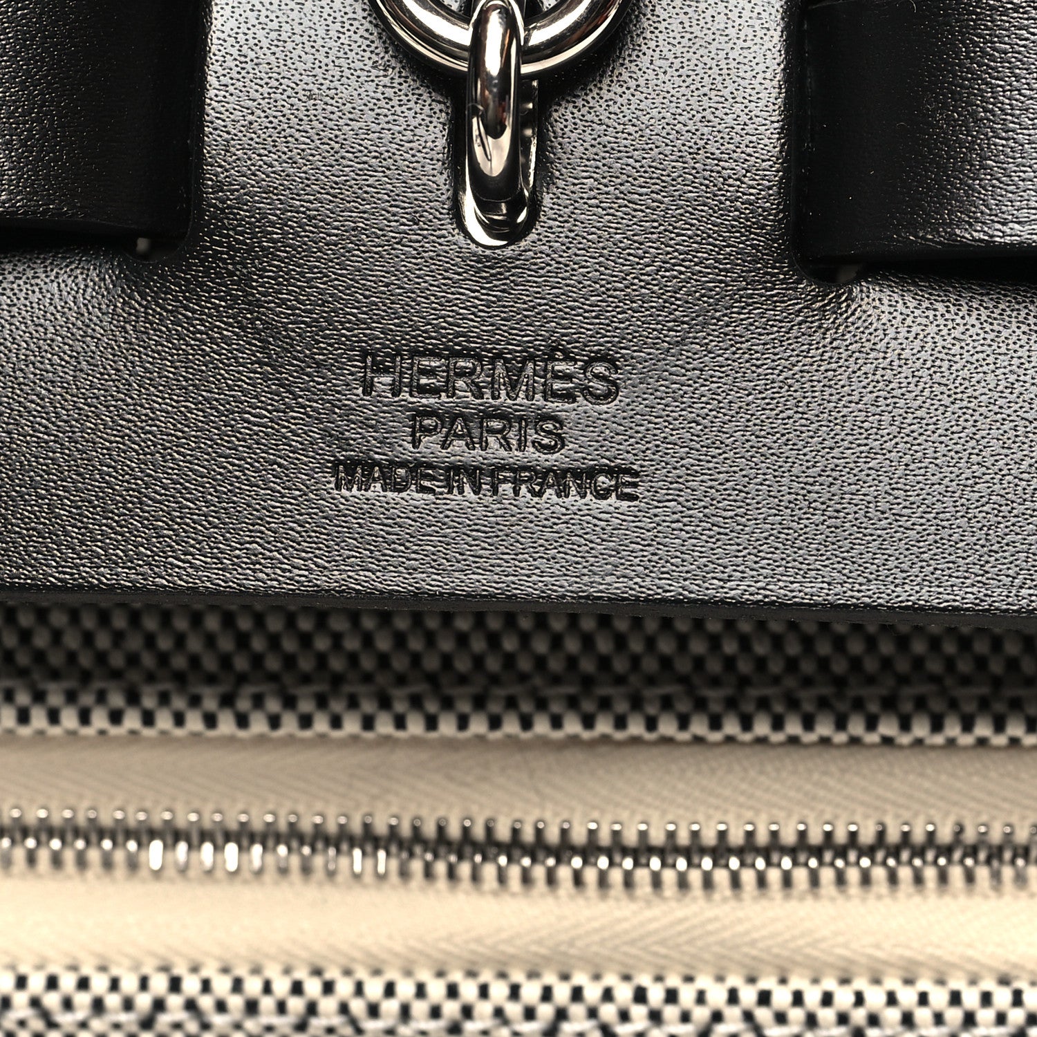 Hermes Vache Hunter Criss Viking Herbag Zip Retourne 31 PM Ecru Black 6 of 11