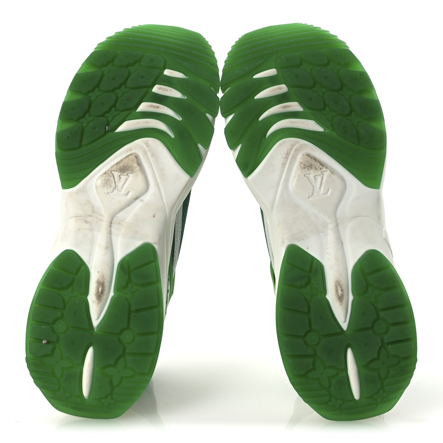 Monogram Calfskin Run 55 Sneakers 38 White Green