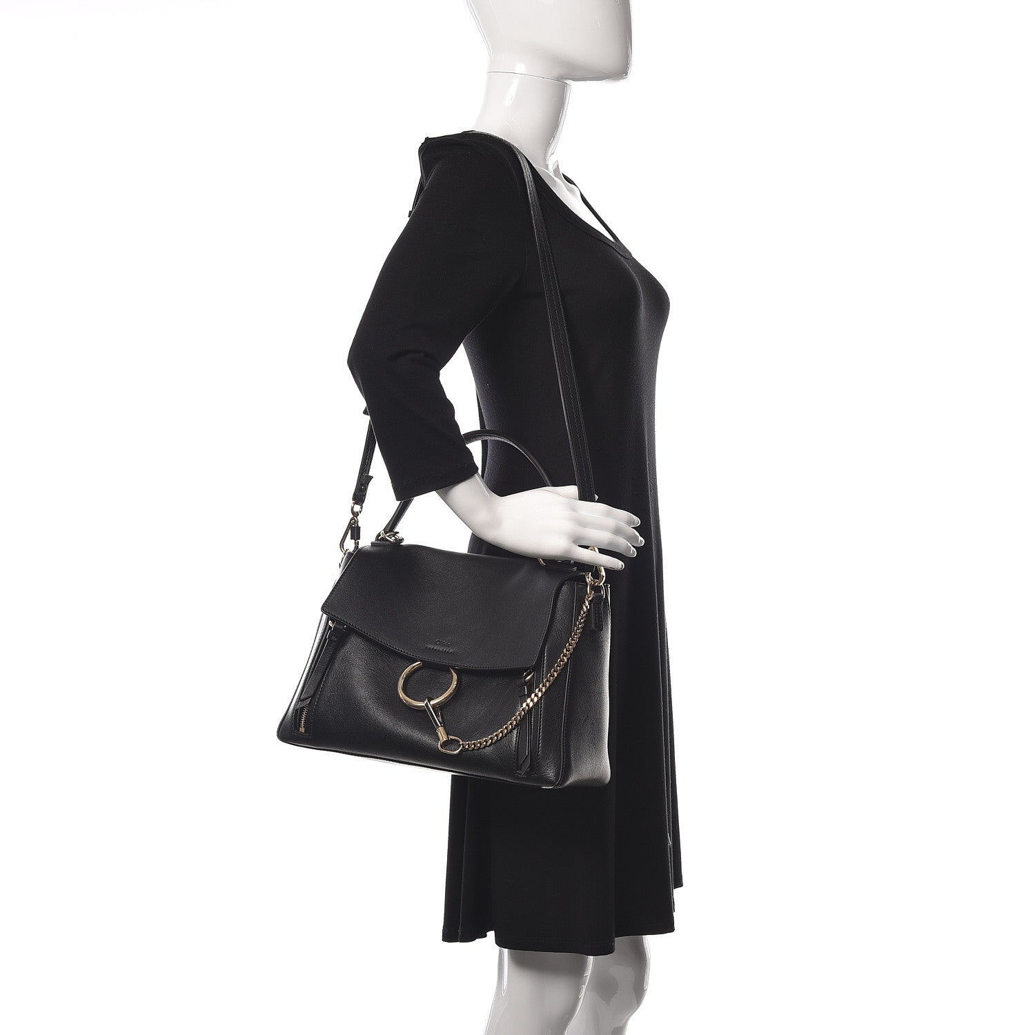 Chloe Calfskin Medium Faye Day Shoulder Bag Black 2 of 14