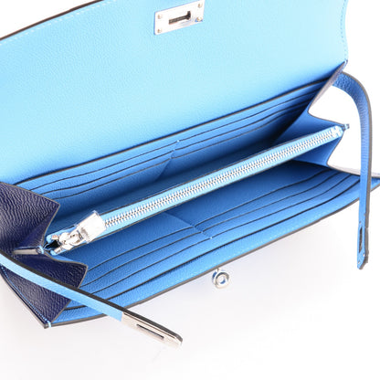 Hermes Epsom Kelly Longue Flag Wallet Bleu Paradis Bleu Saphir 5 of 7