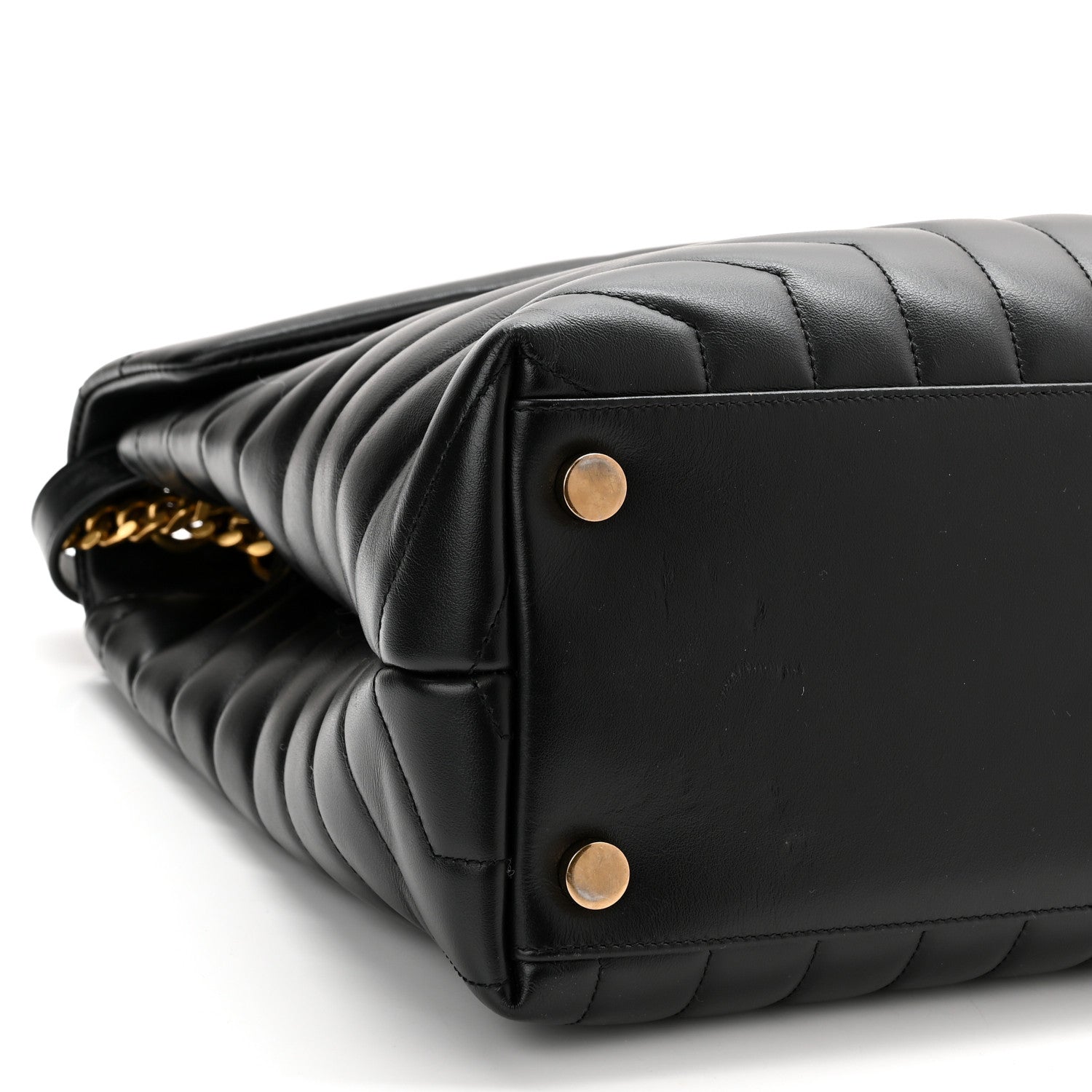 Saint Laurent Calfskin Y Quilted Monogram Large Loulou Chain Satchel Black 10 of 12