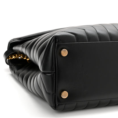 Saint Laurent Calfskin Y Quilted Monogram Large Loulou Chain Satchel Black 10 of 12