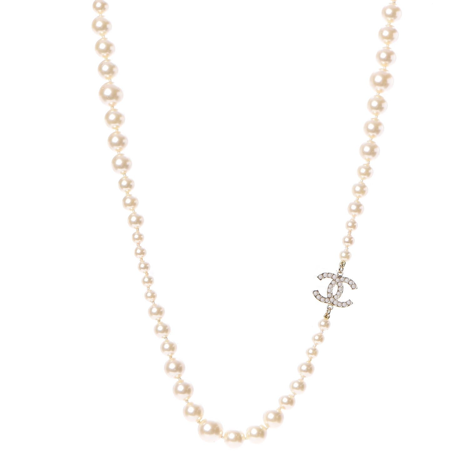 Chanel Pearl CC Long Necklace Gold 1 of 4