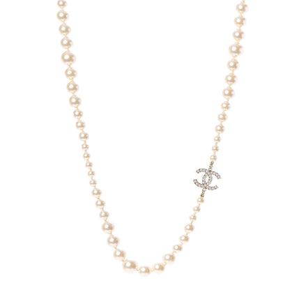 Chanel Pearl CC Long Necklace Gold 1 of 4