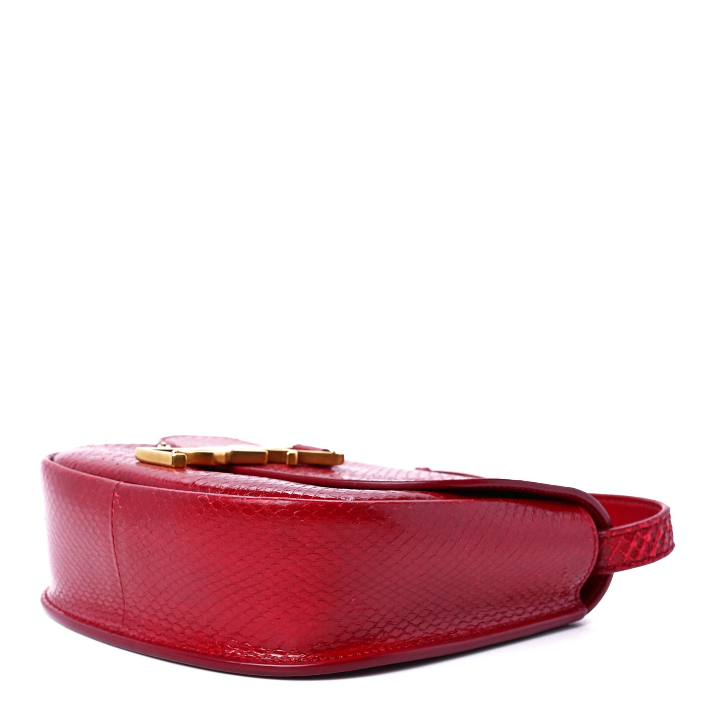Snakeskin Small Kaia Satchel Peach Red