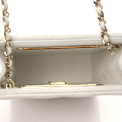 Chanel Calfskin Quilted Flat Handle Bag White 4 of 10