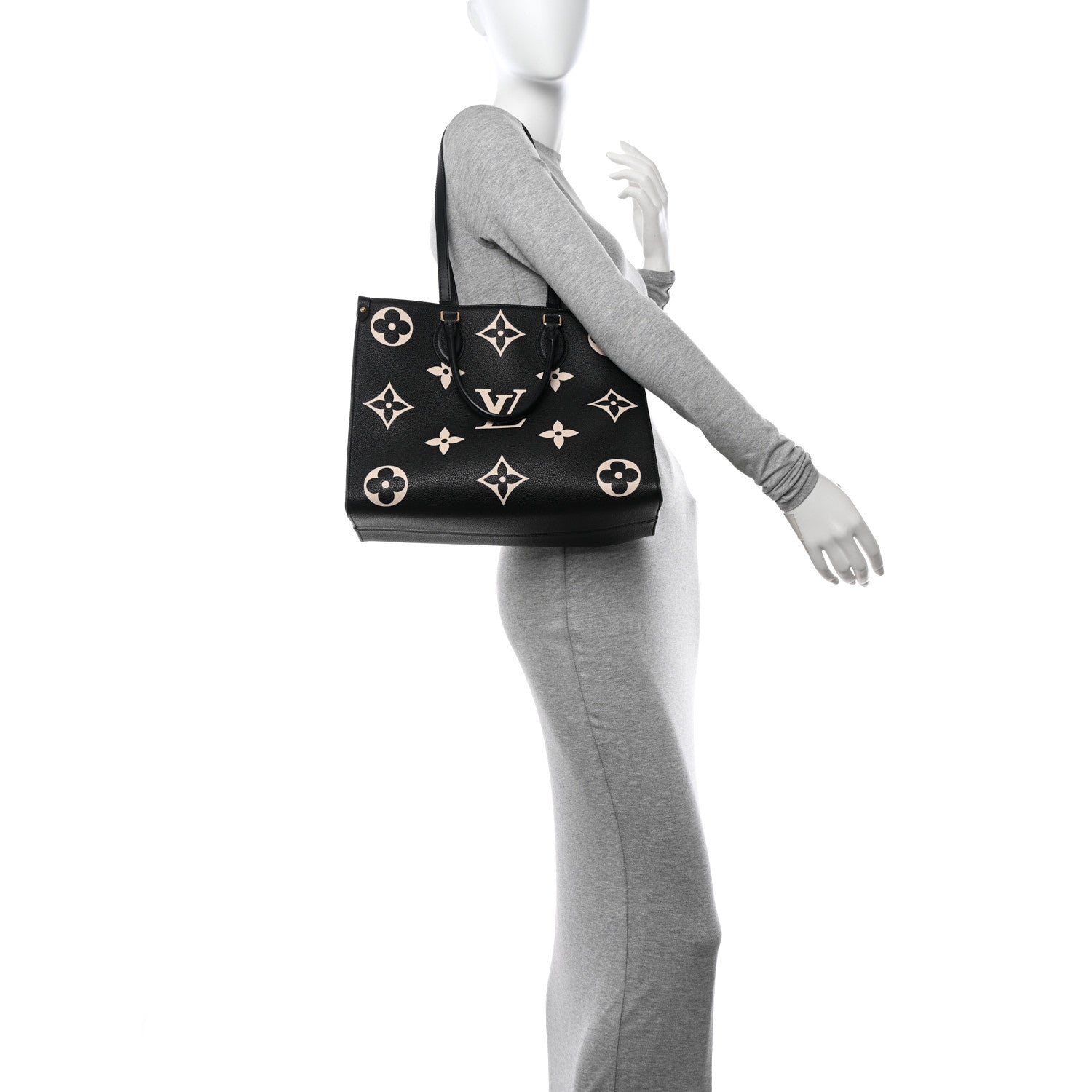Louis Vuitton Empreinte Monogram Giant Onthego MM Black Beige 2 of 15