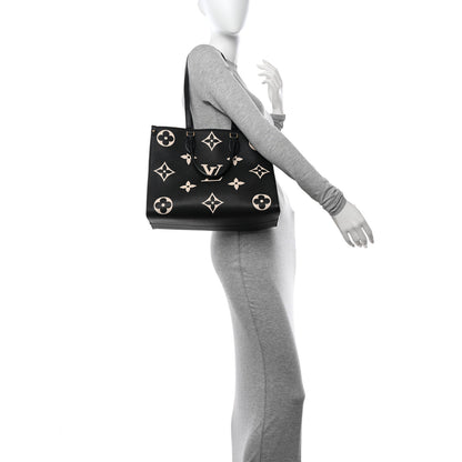 Louis Vuitton Empreinte Monogram Giant Onthego MM Black Beige 2 of 15