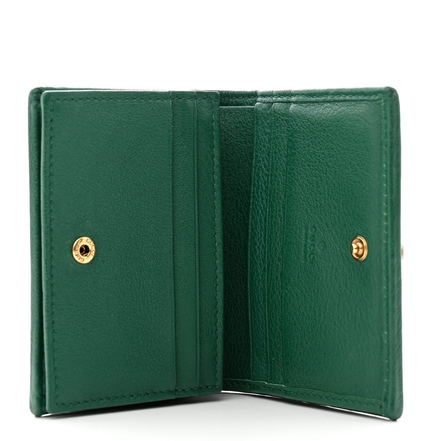Wonka Grain Calfskin Diana Card Case Wallet Emerald