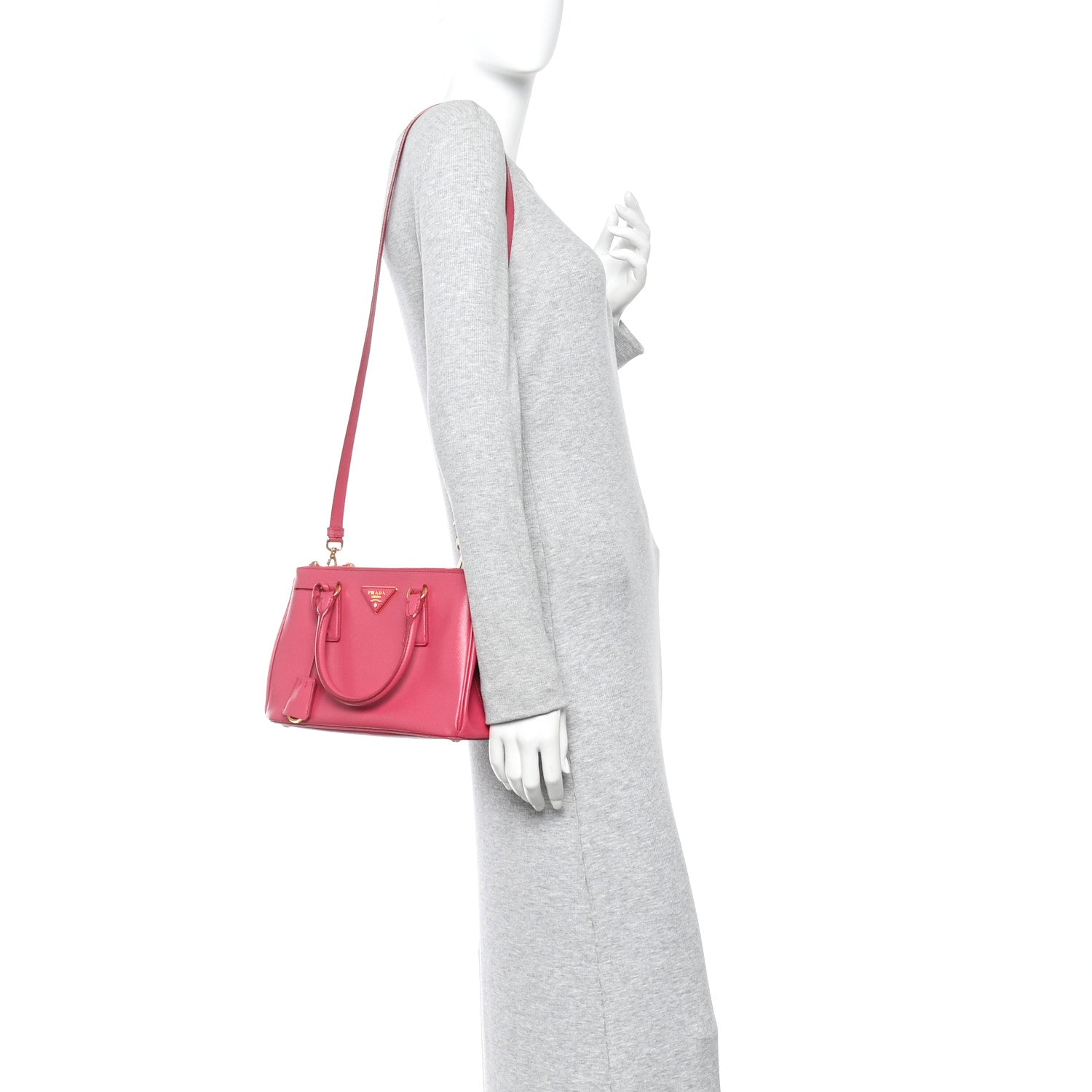 Prada Saffiano Mini Galleria Double Zip Tote Peonia 2 of 12