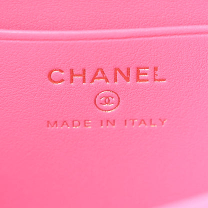 Chanel Caviar Quilted Filigree Vanity Clutch With Chain Pink Light Blue Green 7 of 11