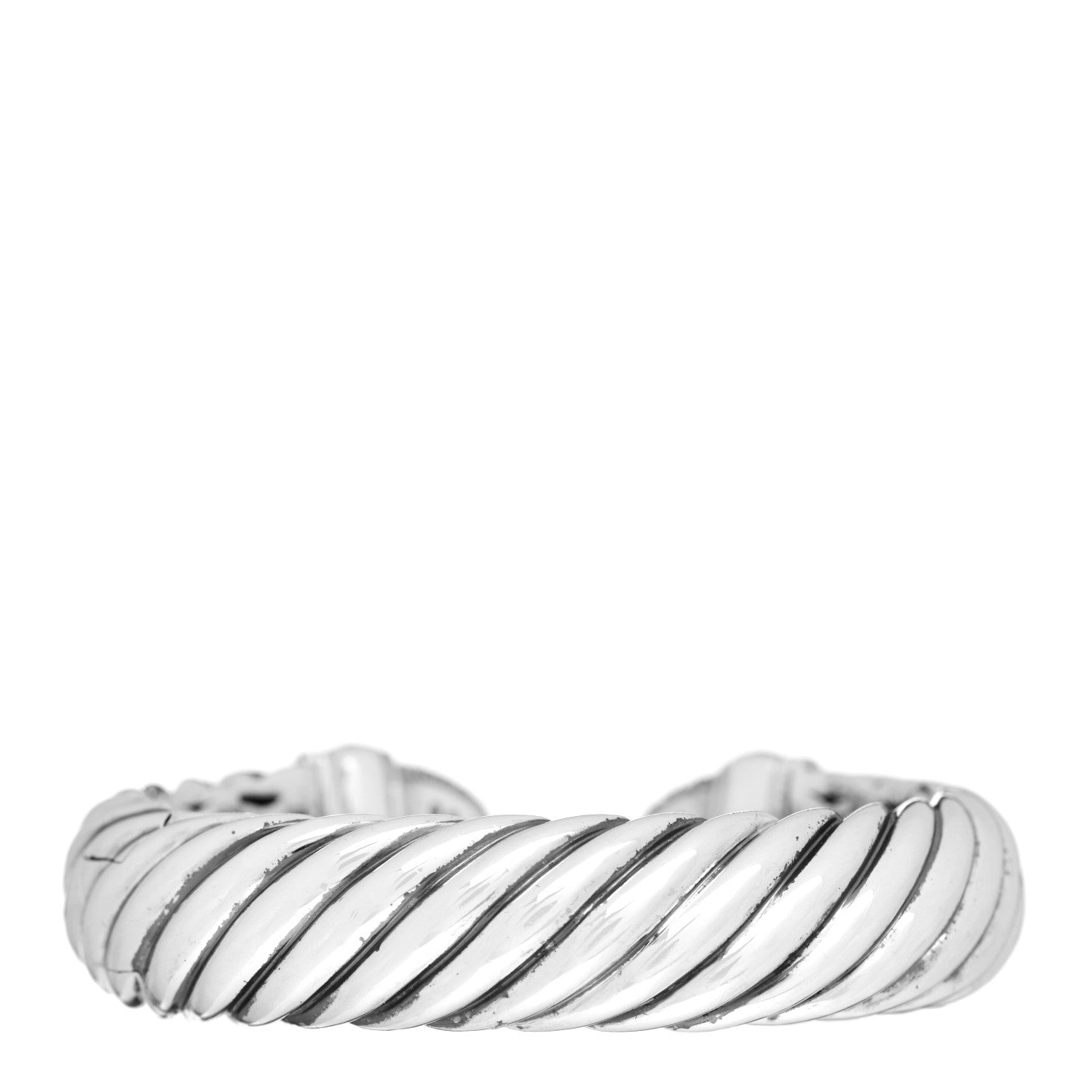 David Yurman Sterling Silver Diamond 15mm Waverly Bracelet 3 of 4
