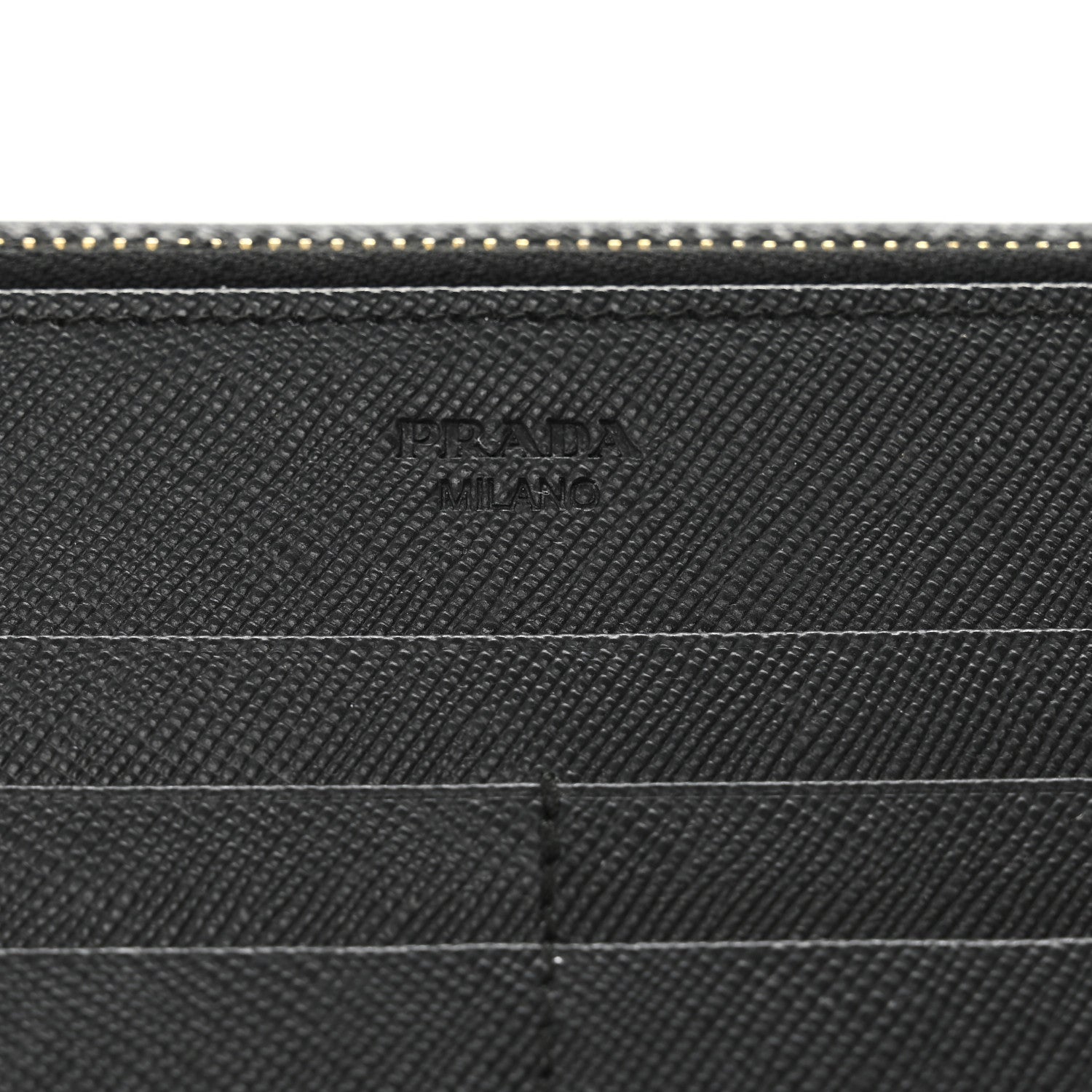 Prada Saffiano Metal Double Snap Travel Wallet Black 6 of 7