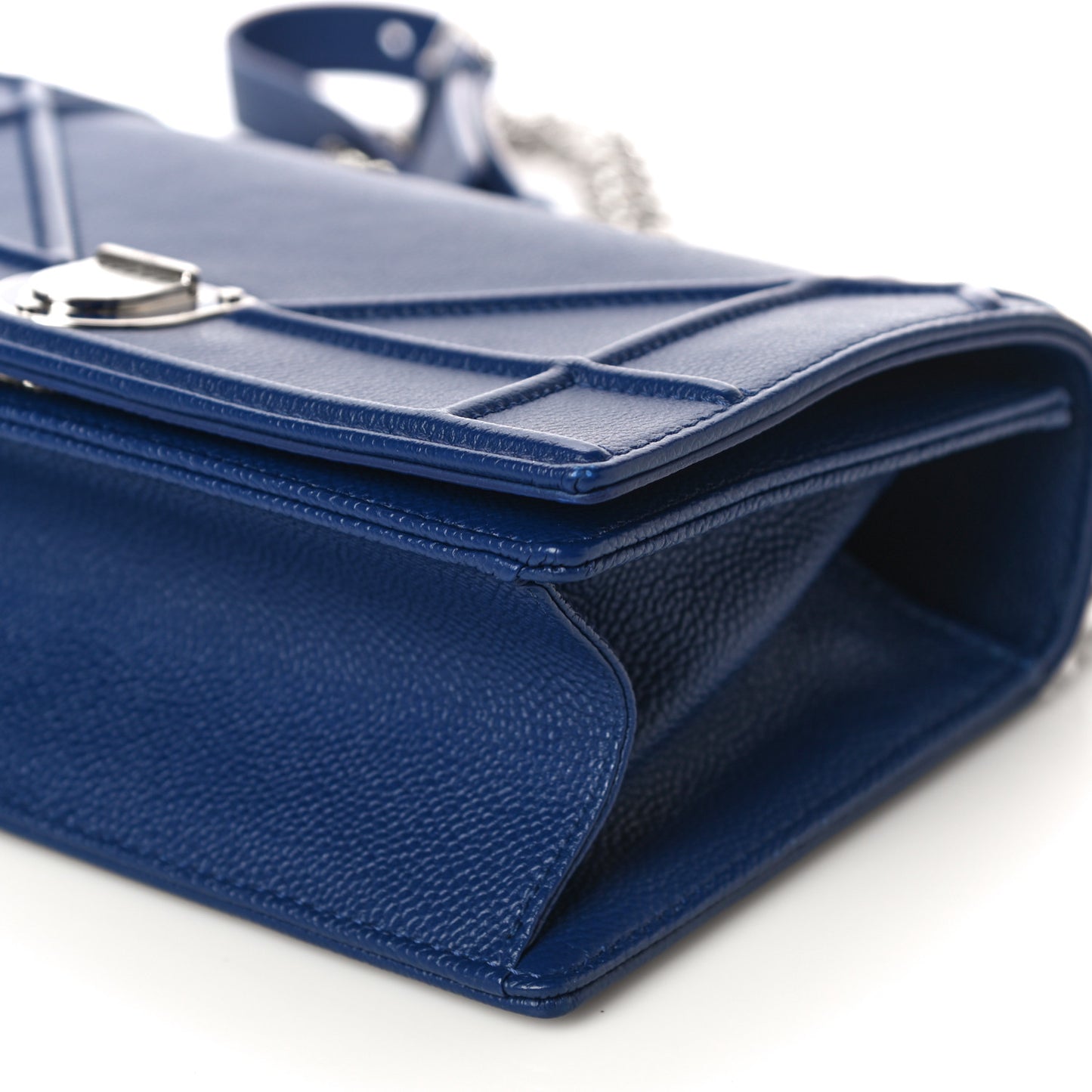 Grained Calfskin Small Diorama Flap Bag Bleu De Minuit