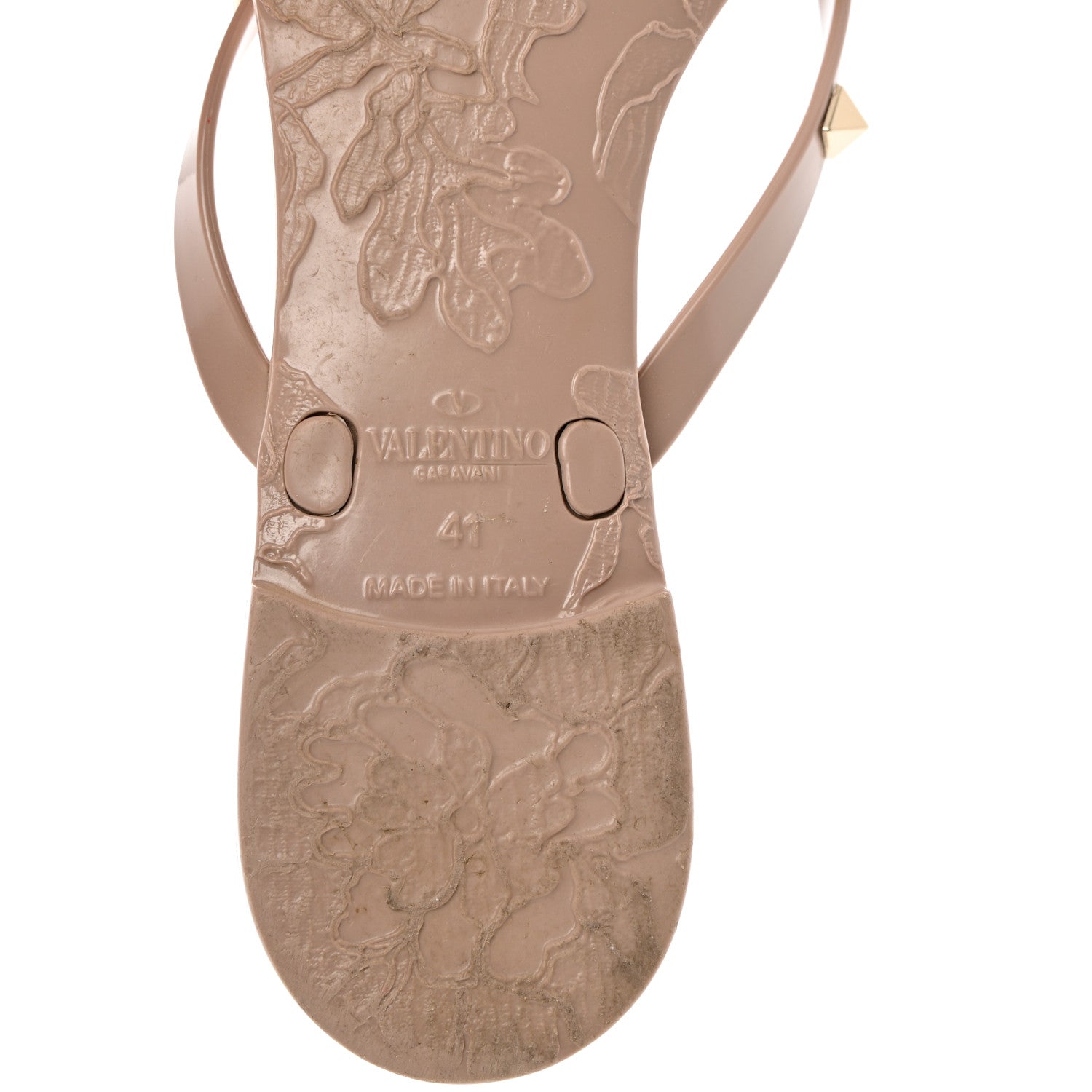 Valentino Garavani PVC Jelly Rockstud Bow Thong Sandals 41 Poudre 8 of 9