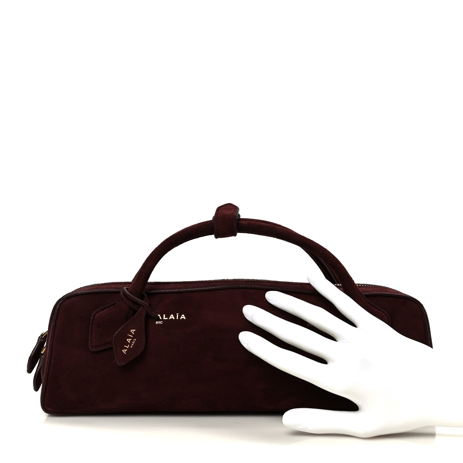 Alaia Suede Goatskin Le Teckel Clutch Rouge Grenat 2 of 11