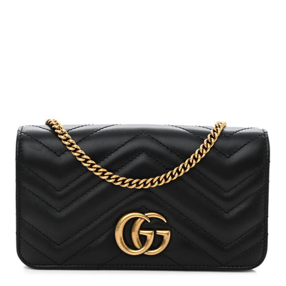 Gucci Calfskin Matelasse GG Marmont Mini Bag Black 1 of 18
