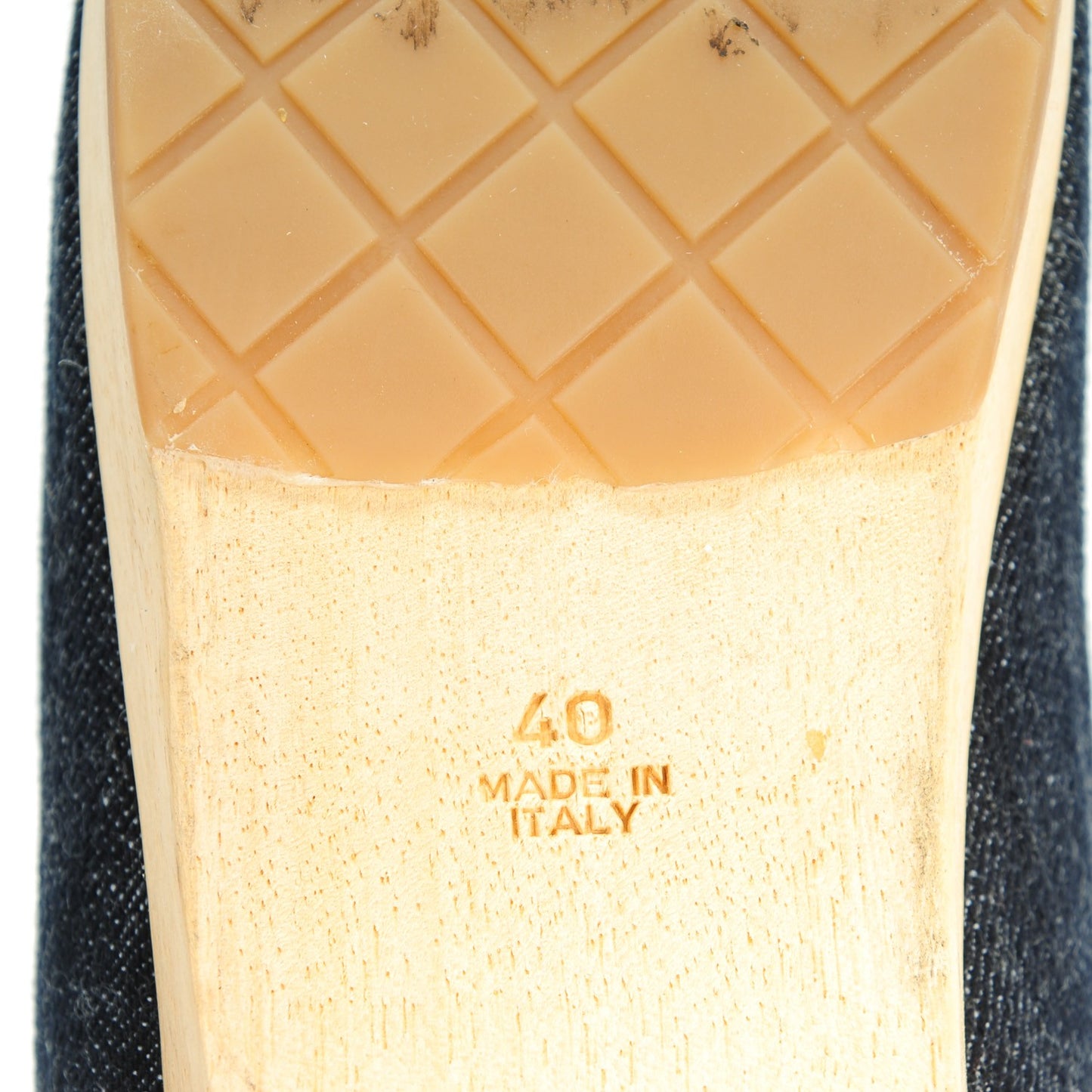 Denim Wooden CC Clogs 40 Dark Blue