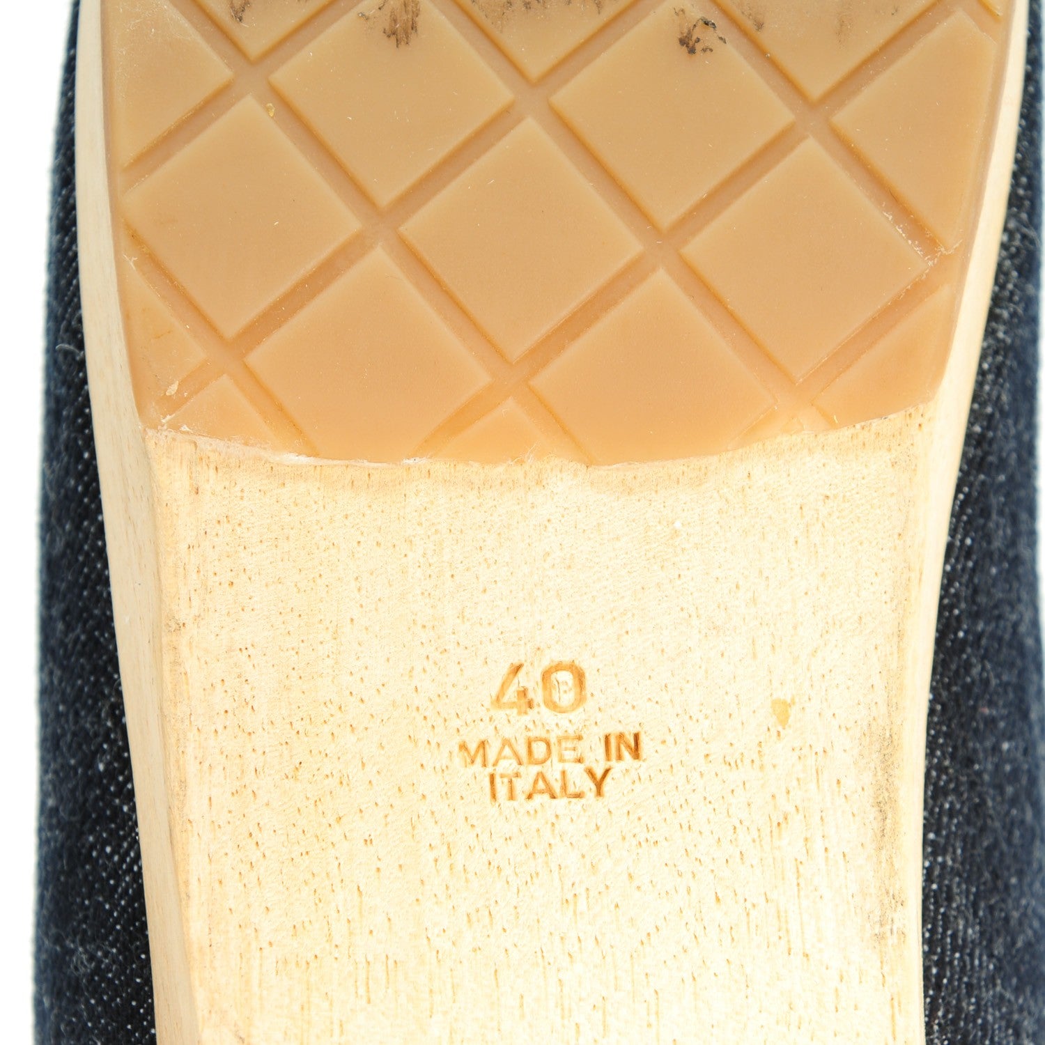Chanel Denim Wooden CC Clogs 40 Dark Blue 7 of 10